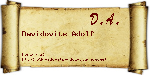 Davidovits Adolf névjegykártya
